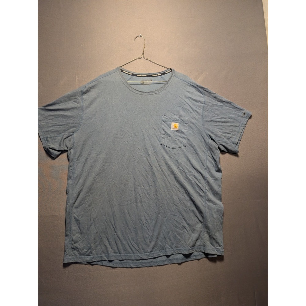 Carhartt Force Relaxed Fit Pocket T Shirt Mens 2XL Blue Crew Neck Workwear